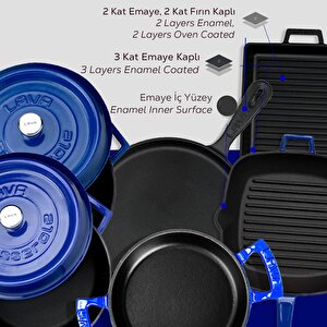 Lava Döküm 6x Trendy Serisi 8 Parça Tencere & Tava Seti