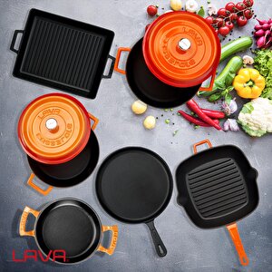 Lava Döküm 6x Trendy Serisi 8 Parça Tencere & Tava Seti