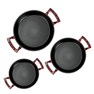 Döküm Bordo 3’lü Sahan Seti (16-20-24 Cm) – Şef Kalitesinde Lezzet Ve Şıklık Bir Arada