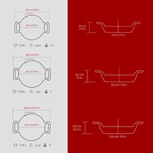 Lava Döküm Bordo 3’lü Sahan Seti (16-20-24 Cm) – Şef Kalitesinde Lezzet Ve Şıklık Bir Arada