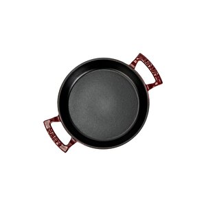 Döküm Yuvarlak Sahan Döküm Demir Yekpare Çift Kulplu Çap(ø)16cm.-bordo