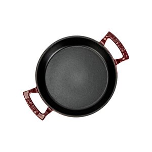 Döküm Yuvarlak Sahan Döküm Demir Yekpare Çift Kulplu Çap(ø)20cm.-bordo