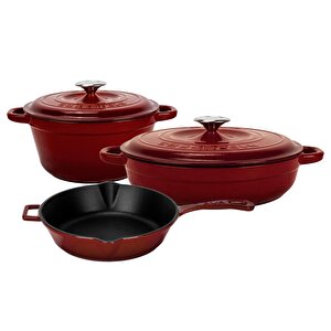 Döküm Bordo 5 Parça Set – Şıklık, Lezzet Ve Gücü Bir Araya Getiren Tasarım