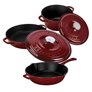 Döküm Bordo 5 Parça Set – Şıklık, Lezzet Ve Gücü Bir Araya Getiren Tasarım
