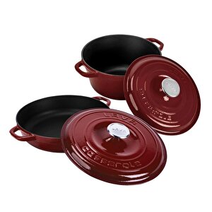 Bordo Döküm Tencere Seti – Şık Tasarım, Uzun Ömürlü Döküm Kalitesi