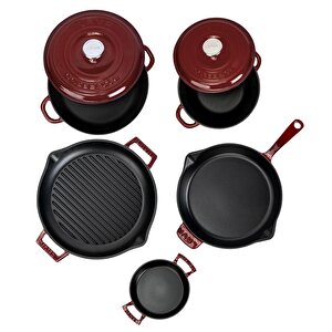 Döküm Bordo 7 Parça Set – Şıklık, Lezzet Ve Gücü Bir Araya Getiren Tasarım