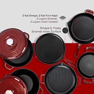 Lava Döküm Bordo 7 Parça Set – Şıklık, Lezzet Ve Gücü Bir Araya Getiren Tasarım