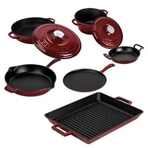 Bordo Serisi Döküm Set – Her Yemekte Şef Dokunuşu