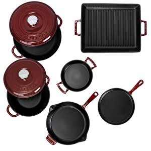 Bordo Serisi Döküm Set – Her Yemekte Şef Dokunuşu