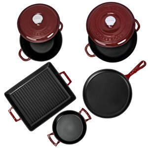 Bordo Serisi Döküm Set – Her Yemekte Şef Dokunuşu