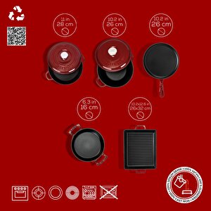 Lava Bordo Serisi Döküm Set – Her Yemekte Şef Dokunuşu
