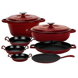 Lava Bordo Döküm Set – Göz Alıcı Renk, Uzun Ömürlü Döküm Kalitesi