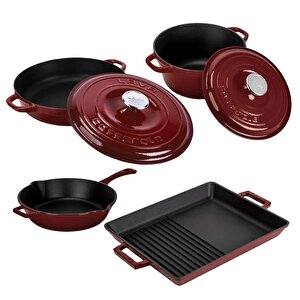 Bordo Döküm Set – Göz Alıcı Renk, Uzun Ömürlü Döküm Kalitesi