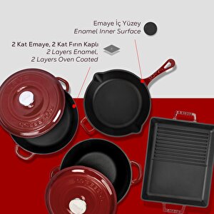 Lava Bordo Döküm Set – Göz Alıcı Renk, Uzun Ömürlü Döküm Kalitesi