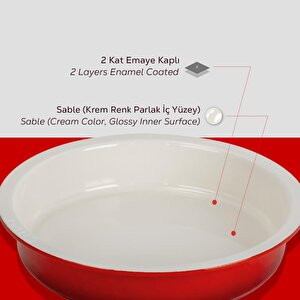 Lava Döküm Yuvarlak Gastronomi Küvet Ölçü 30 Cm.