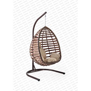Capri Swing Gümbet Tekli Rattan Bahçe Balkon Salıncağı