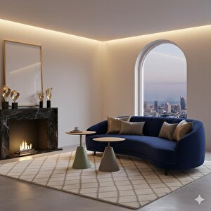 Üçlü Mantar Zigon Sehpa Seti No:553 | Rehome Renkli Yuvarlak Mdf Modern Sehpa Takımı