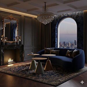 Üçlü Mantar Zigon Sehpa Seti No:553 | Rehome Renkli Yuvarlak Mdf Modern Sehpa Takımı