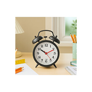Alarmlı Mini Masa Saati, Siyah, 12x8 Siyah