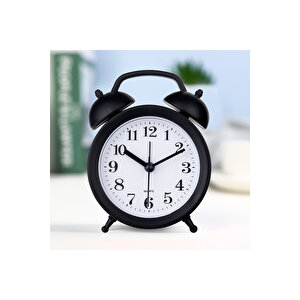 Alarmlı Mini Masa Saati, Siyah, 12x8 Siyah