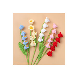 Gelincik Örgü Çiçek, Tek Dal, Kırmızı, 40 Cm Kırmızı