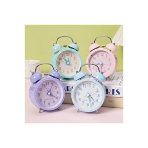 Yuvarlak Masa Saati, Alarmlı Ve Işıklı, Pembe, 14x10 Pembe