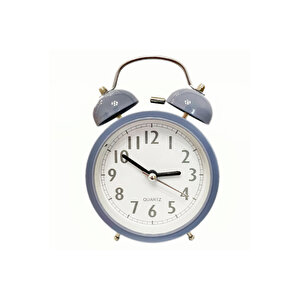 Yuvarlak Masa Saati, Alarmlı Ve Işıklı, Gri, 14x10 Gri