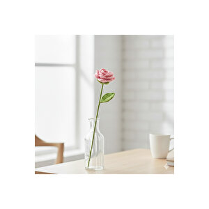 Gül Örgü Çiçek, Tek Dal, Pembe, 40 Cm Pembe