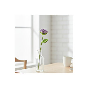 Gül Örgü Çiçek, Tek Dal, Mor, 40 Cm Mor