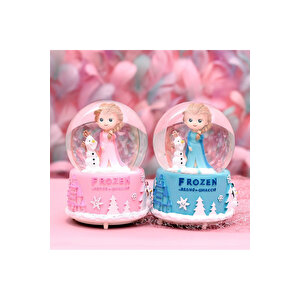 Kraliçe Büyük Boy Kar Küresi Işıklı, Müzikli, Püskürtmeli, Mavi, 16x12 Mavi