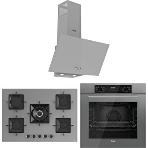 Flowart Florenz Essential Gri 3'lü Ankastre Set ( Qbl63cpr-ss038-d088 )