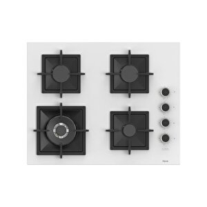 Steamart-fryart-silentart Serisi Beyaz Set (sc406-wfa + Qep64cb +d064-sa ) - Döküm Izgara / 65 Cm Ocak