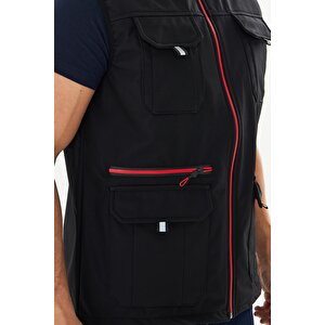 Orange Safety Softshell Siyah Yelek
