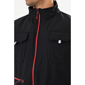 Orange Safety Softshell Siyah Yelek