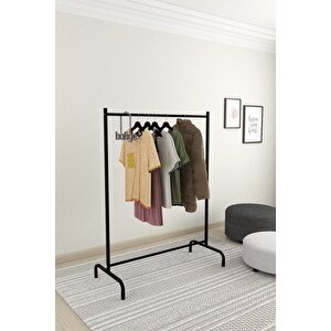 Konfeksiyon Askısı Ayaklı Askılık Elbise Askılığı Siyah