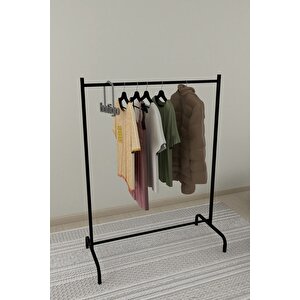 Konfeksiyon Askısı Ayaklı Askılık Elbise Askılığı Siyah