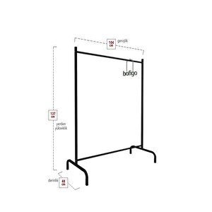 Konfeksiyon Askısı Ayaklı Askılık Elbise Askılığı Siyah
