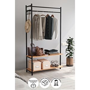 Konfeksiyon Askısı Ayaklı Askılık Elbise Askılığı Raflı Askılık Jüpiter Çam