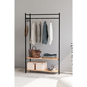 Konfeksiyon Askısı Ayaklı Askılık Elbise Askılığı Raflı Askılık Jüpiter Çam