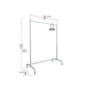 Konfeksiyon Askısı Ayaklı Askılık Elbise Askılığı Beyaz