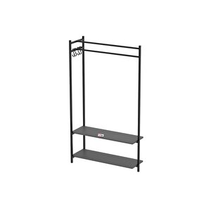 Konfeksiyon Askısı Ayaklı Askılık Elbise Askılığı Raflı Askılık Jüpiter Antrasit