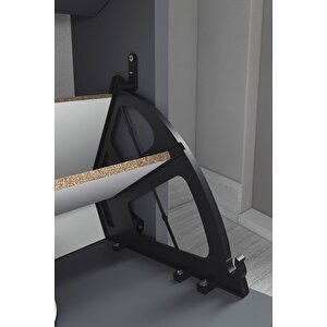 Bofigo Düşer Kapak Ayakkabılık Kayar Raflı Ayakkabılık 3 Bölmeli Ayakkabılık Melek Antrasit