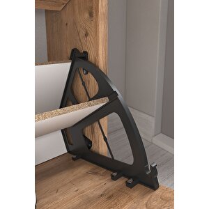 Bofigo Düşer Kapak Ayakkabılık Kayar Raflı Ayakkabılık 3 Bölmeli Ayakkabılık Melek Çam