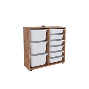 9 Sepetli Dolap Çok Amaçlı Dolap Oyuncak Dolabı Çağla Çam