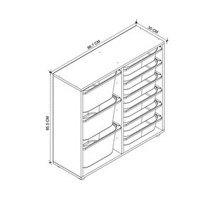 9 Sepetli Dolap Çok Amaçlı Dolap Oyuncak Dolabı Çağla Çam