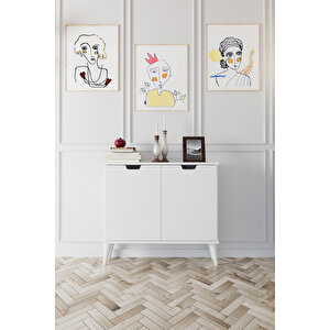 Elegant 2 Kapaklı Dekoratif Konsol  Beyaz