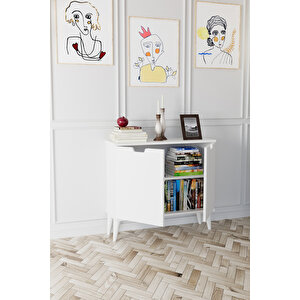 Elegant 2 Kapaklı Dekoratif Konsol  Beyaz