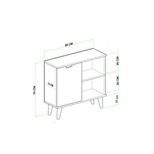 Elegant 2 Kapaklı Dekoratif Konsol  Beyaz