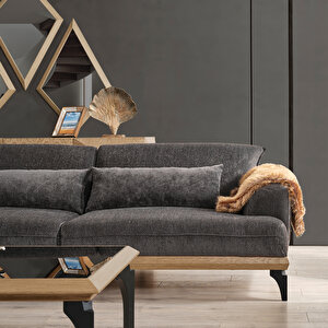 Eymense Piramit Üçlü Koltuk Kanepe Antrasit