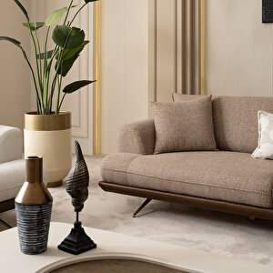 Eymense Sofia Üçlü Koltuk Kanepe Kahverengi